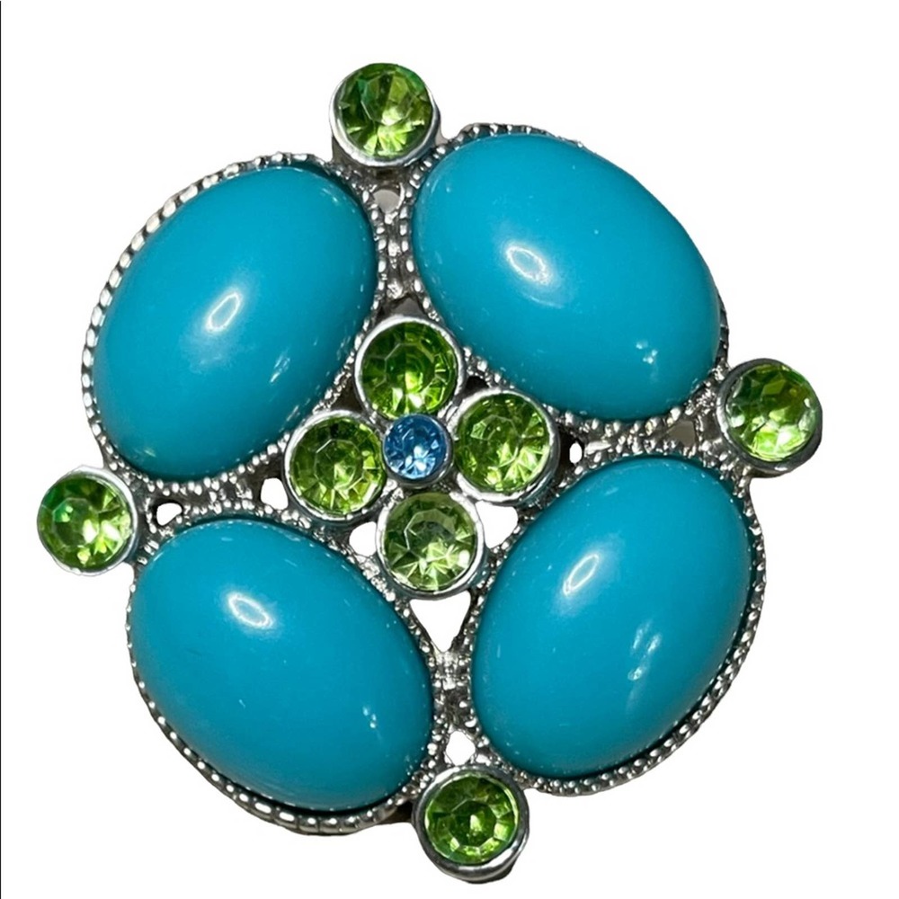 Vintage Turquoise and Green Brooch